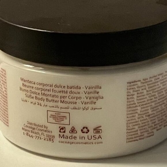 COCOAGE 24K GOLD SWEET WHIPPED BODY BUTTER-VANILLA-8.8 fl oz / 250 ml-NEW-SEALED - Picture 2 of 8